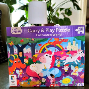 45 piece girls carry and play puzzle colorful large pieces box with handle